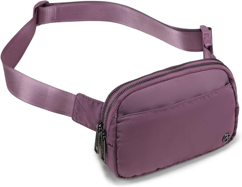 Pander Everywhere Belt Bag for Women, 5 Zipper Pockets Nylon Crossbody Fanny Pack Purse (Purple Lavender) - Image 1
